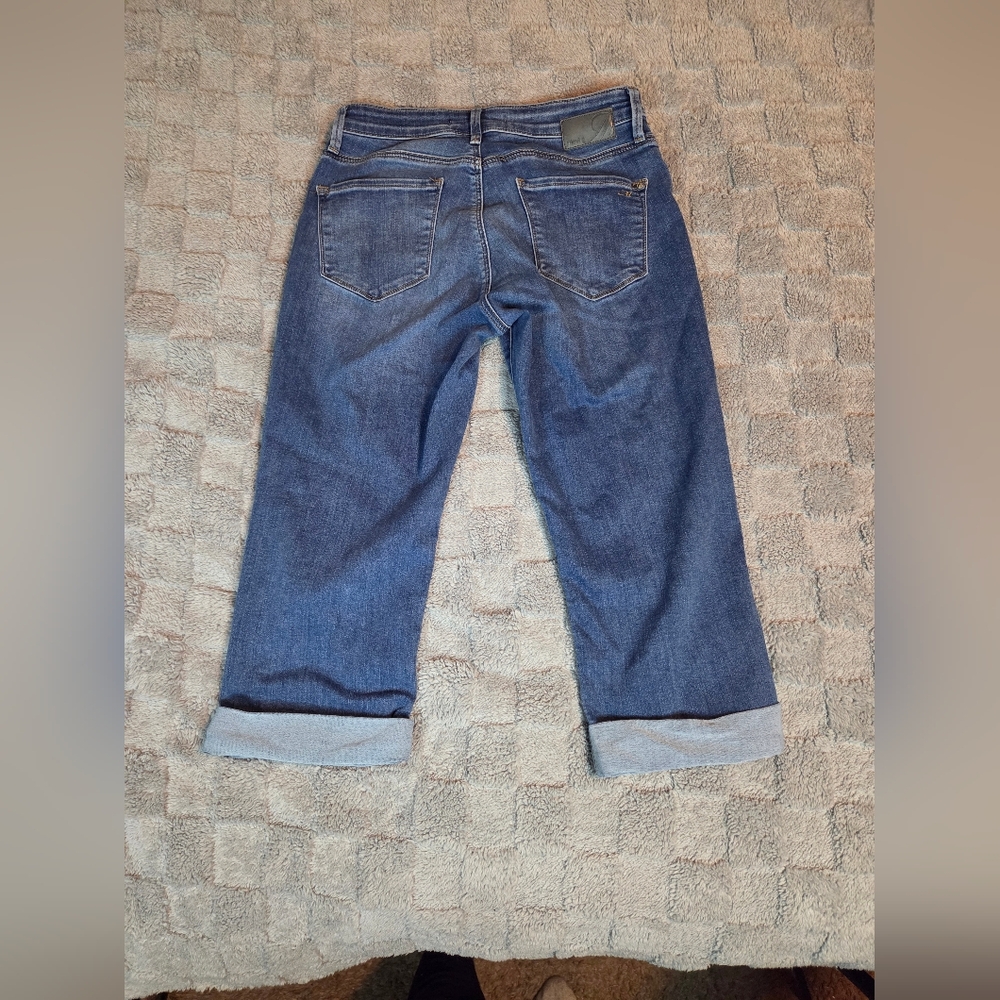 Mavi Jeans Womens 28 Marcia Capri High Rise Cuffed Stretch Blue Denim Cropped - Picture 2 of 13